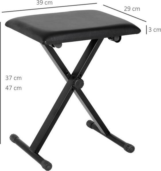 Immagine prodotto Swisshandel24 Sgabello per pianoforte Panca per pianoforte Sgabello cosmetico Altezza regolabile Pieghevole (Sedia da musicista)
