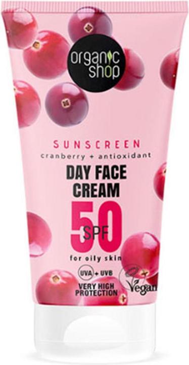 Image du produit Organic Shop Crème solaire de jour 50 SPF pour peau grasse 50ml (Crème solaire visage, SPF 50, 50 ml)