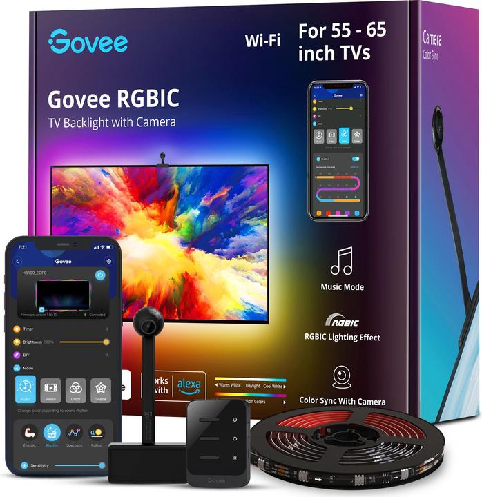 Image du produit Govee Dreamview TV Strip Lights pour téléviseurs 55"- 65 (RGBIC, 440 cm, Intérieur)
