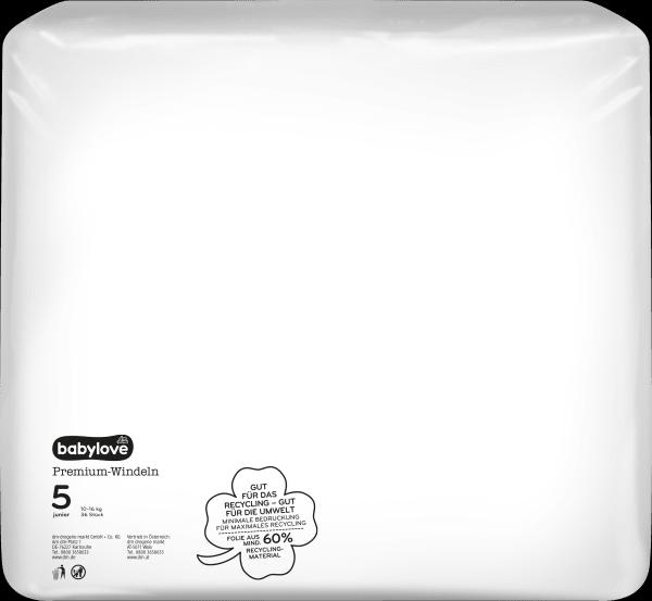 Produktbild dm babylove Premium-Windeln (Gr. 5, Tragepack, 72 Stück)