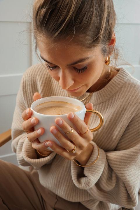 Immagine prodotto Tara Style Bottega Hoop - Orecchini a cerchio (impermeabili) (Acciaio inossidabile placcato oro 18k, 100% impermeabile)