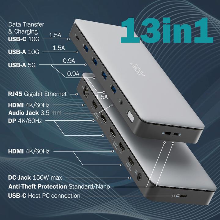 Immagine prodotto Digitus Docking station USB-C, 13 porte (USB-C, 13 Porti)