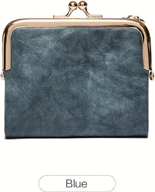 Only-Bags.Store Solide Farbe vielseitige kurze Brieftasche, Vintage Clutch Coin Purse Credit Card Holder mit