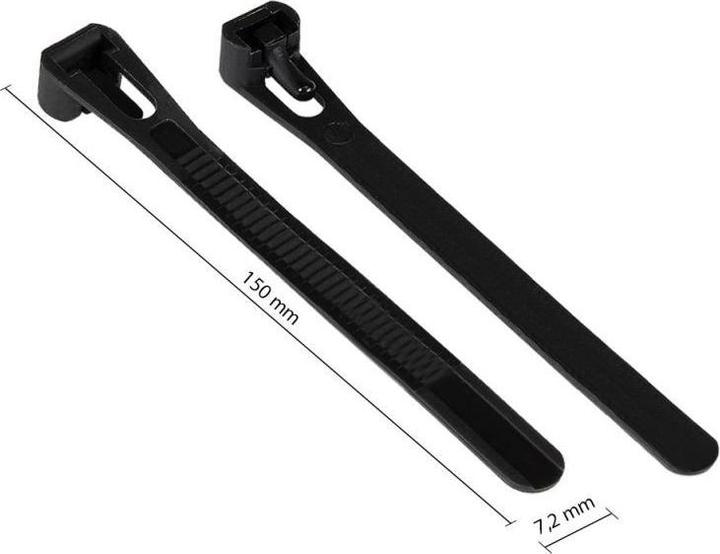 Produktbild Varia SO-37895 - Wiederverwendbarer Kabelbinder 150 x 7,2 mm, schwarz, -40°C bis +85°C, 100 Stück (Kunststoffkabelbinder, 150 mm, 100 Stk.)