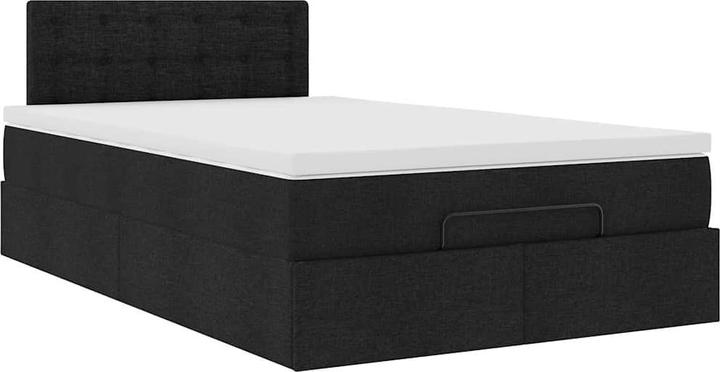 Actual product image VidaXL Ottoman bed with mattresses black 200x200 cm fabric (200 x 200 cm)