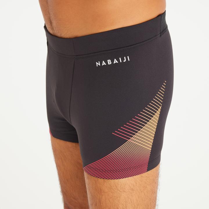 Produktbild Nabaiji Badehose Boxer Herren - 500 Fiti Tria schwarz/rot (XL)