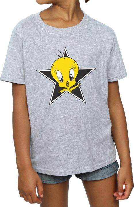 Actual product image Looney Tunes Girls Tweety Pie Star Cotton T-Shirt (140, 146)