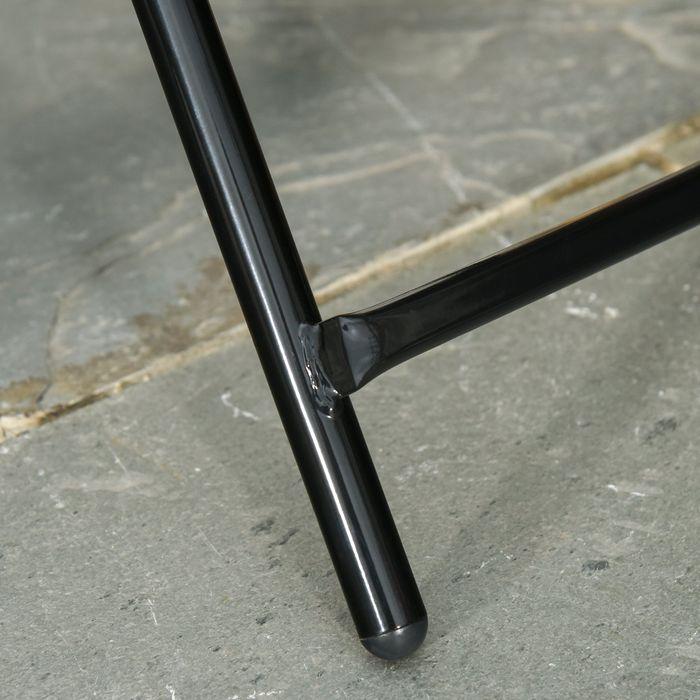 Produktbild Swisshandel24 Gartentisch Beistelltisch Bistrotisch mit Glasplatte rund klappbar Metall Ø45 schwarz (45 cm)