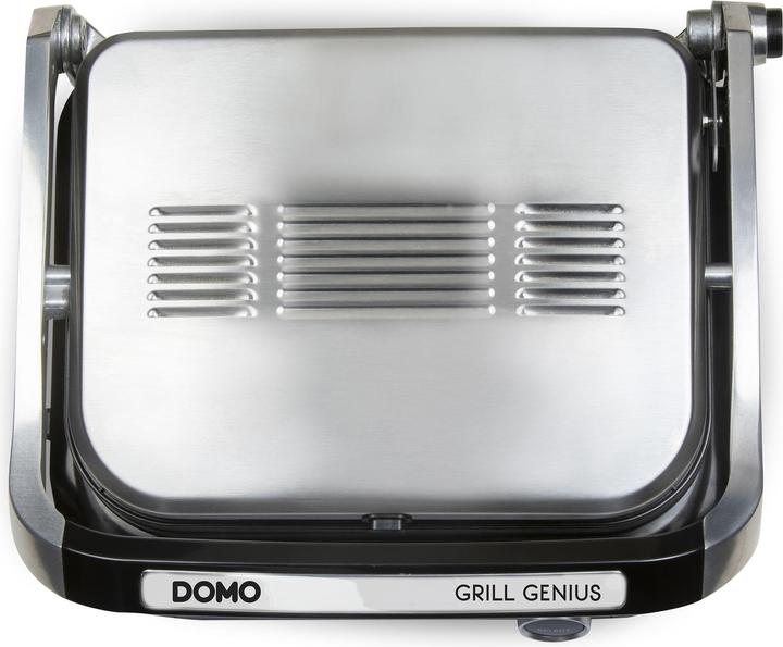 Produktbild Domo Genius Elektro Kontaktgrill Antihaftbeschichtung, mit Display Edelstahl, Schwarz (EU-Stecker)