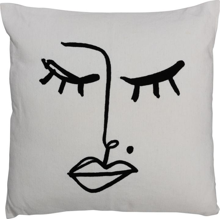 Immagine prodotto J-Line Cuscino Melissa Cotone Nero/Bianco (47 x 47 cm)
