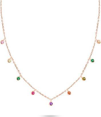 Brilio Silver - Bronze necklace with colored zircons NCL60R
