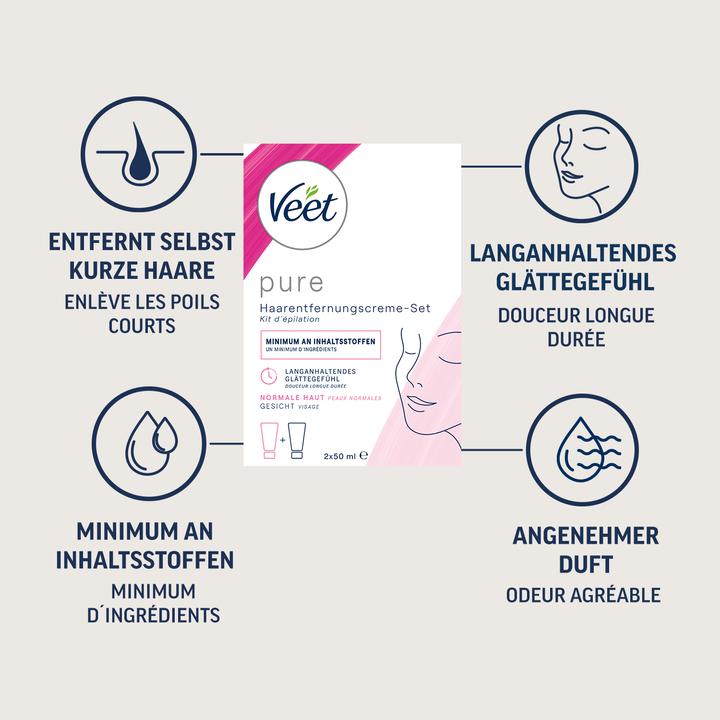 Image du produit Veet Kit d'épilation Inspirations essentielles pour le visage (50 ml, 2 x, 134 g)