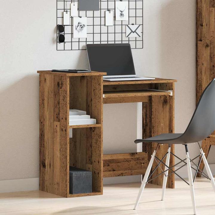 Image du produit VidaXL Bureau avec étagère imitation vieux bois 84x40x78cm bois composite Table de bureau