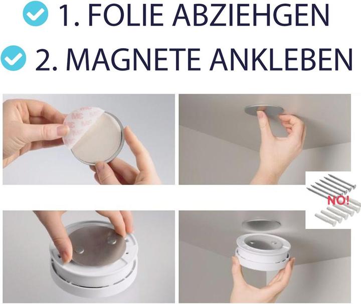 Actual product image König Design Smoke detector magnetic holder Ø40 - Ø70 mm fire detector mounting bracket adhesive pad
