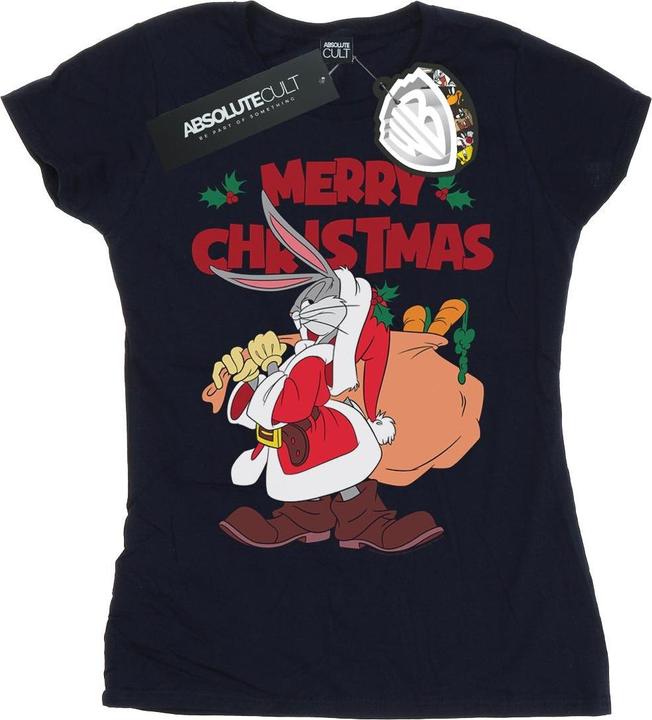 Actual product image Looney Tunes Womens/Ladies Santa Bugs Bunny Cotton T-Shirt (M)