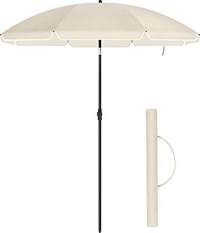 Songmics Sonnenschirm für Strand beige (1.60 m)