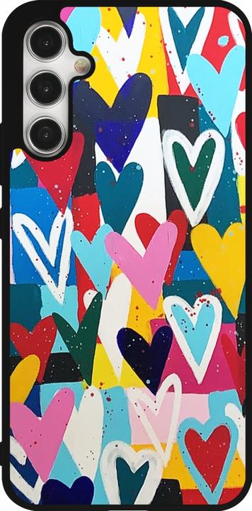 Actual product image PhoneLook Coque Silicone rigide noir Joyful Hearts (Samsung Galaxy A34 5G)