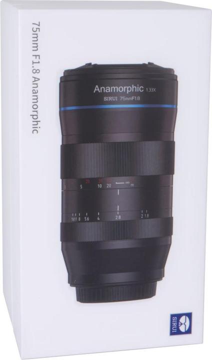 Actual product image Sirui Fixed focal length 75 mm F1.8 anamorphic (Canon EF-M, APS-C / DX)