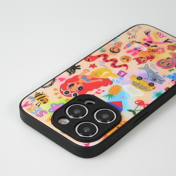 Actual product image PhoneLook Cover Karol G Hot cartoons with brilliant surface with black silicone edges (Apple iPhone 14 Pro)