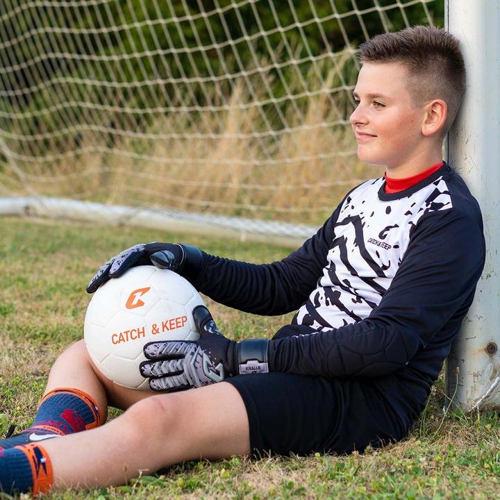 Produktbild Catch & Keep Fussballhandschuhe Kralle Splash Gr. 4 Grau Torwart Keeper Goalie Handschuhe (4)