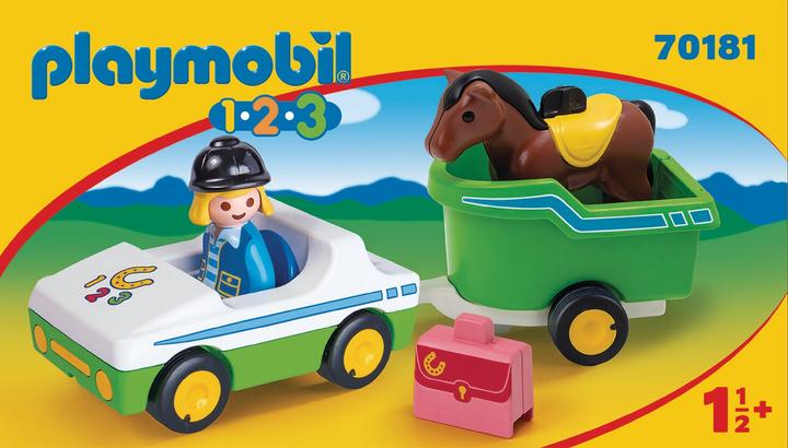 Produktbild Playmobil PKW mit Pferdeanhänger (70181, Playmobil 1.2.3)