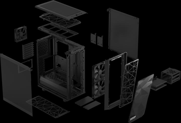 Actual product image Fractal Meshify 2 Compact Black TG Dark (mATX, Mini-ITX, ATX)