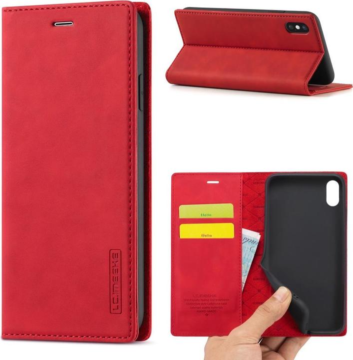 Productafbeelding Cover-Discount iPhone Xs / X - Stand Flip Case Cover rood (Apple iPhone XS)