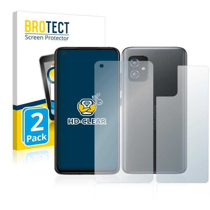 Produktbild BROTECT Schutzfolie Displayschutz Displayschutzfolie Folie Klar Transparent (2 Stück, Asus Zenfone 8)