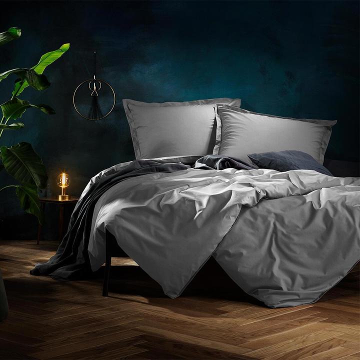 Produktbild Lorena Uni Mako-Satin Bettwäsche Classic Stehsaum (Bettwäsche Set, 155x220 cm + 80x80 cm)