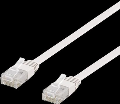 Actual product image Deltaco U/UTP Cat6 patch cable flat 0.3m 250MHz white (U/UTP, CAT6, 0.30 m)
