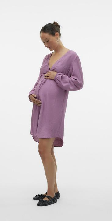 Produktbild Mamalicious Normal geschnitten V-Ausschnitt Elastische Bündchen Kurzes Kleid Kleid (XL)