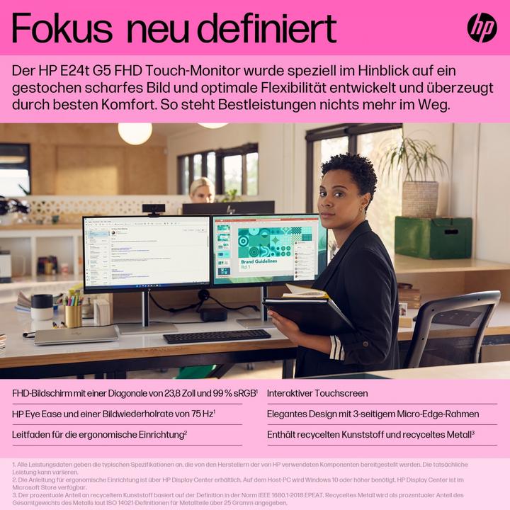 Produktbild HP E24T G5 23.8IN FHD 1920X1080 (1920 x 1080 Pixel, 23.80")