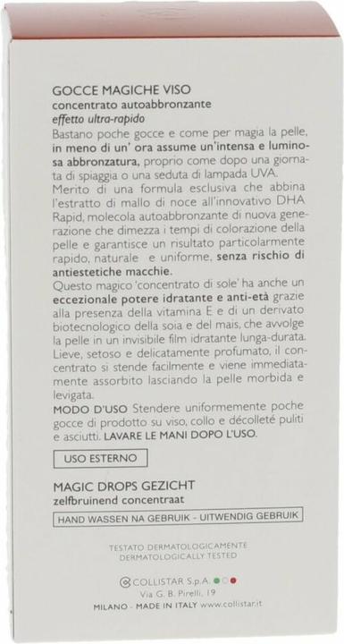 Nährwerte und Zutaten Collistar Magisches Gesichtsserum (Selbstbräunungsserum, 30 ml)
