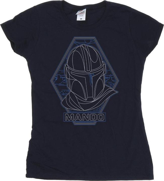 Immagine prodotto Star Wars The Mandalorian Outline Helm Diamond Maglietta Donna (L)