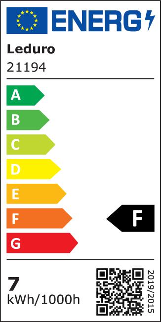 Energie-Label Leduro LED spuldze PAR16 GU10 7W 3000K 6 (GU10, 7 W, 600 lm, 1 x, F)