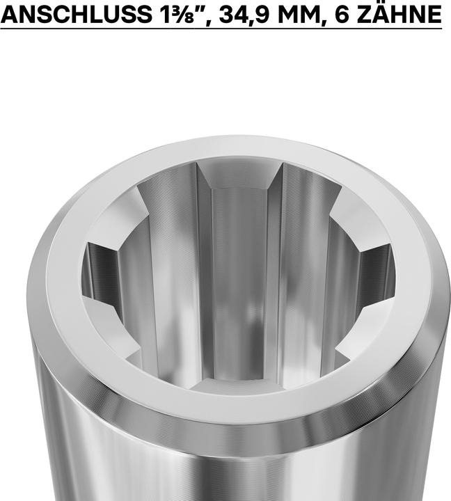 Produktbild Wiltec Zapfwellen Buchse B-Typ 65mm für Vielkeilwelle PTO-Shaft 1 3/8" Z6 6 Nut Traktor (Rasentraktor, Traktorzubehör)