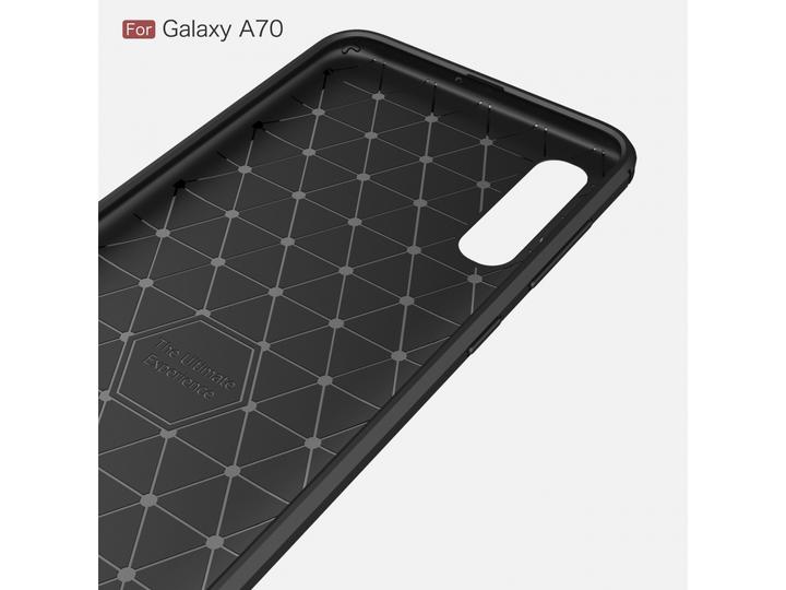 Actual product image Screenguard Samsung Galaxy A70 Cover Carbon Brushed Soft TPU (Samsung Galaxy A70)