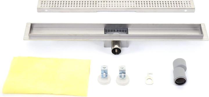 Produktbild Swisshandel24 Duschrinne 110cm Bodenablauf Abflussrinne Duschablauf, Edelstahl Siphon 50-120cm - 51207 (1100 mm)