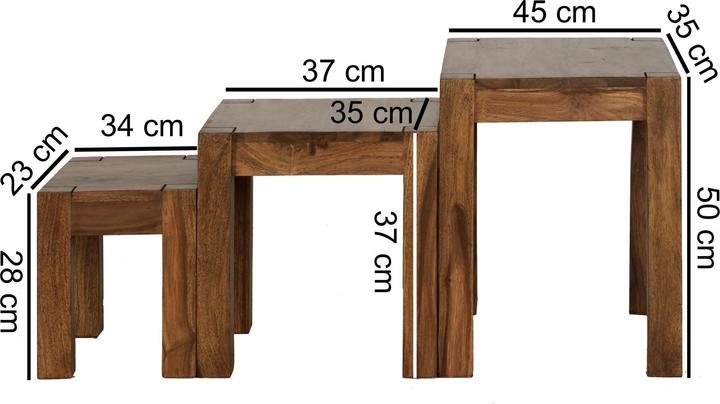 Actual product image Wohnling Mumbai (45 x 35 x 50 cm, 37 x 35 x 37 cm, 34.5 x 23 x 28 cm)