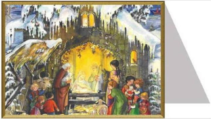 Immagine prodotto Cartolina di Natale Presepe con bambini stupiti (1 pz.)