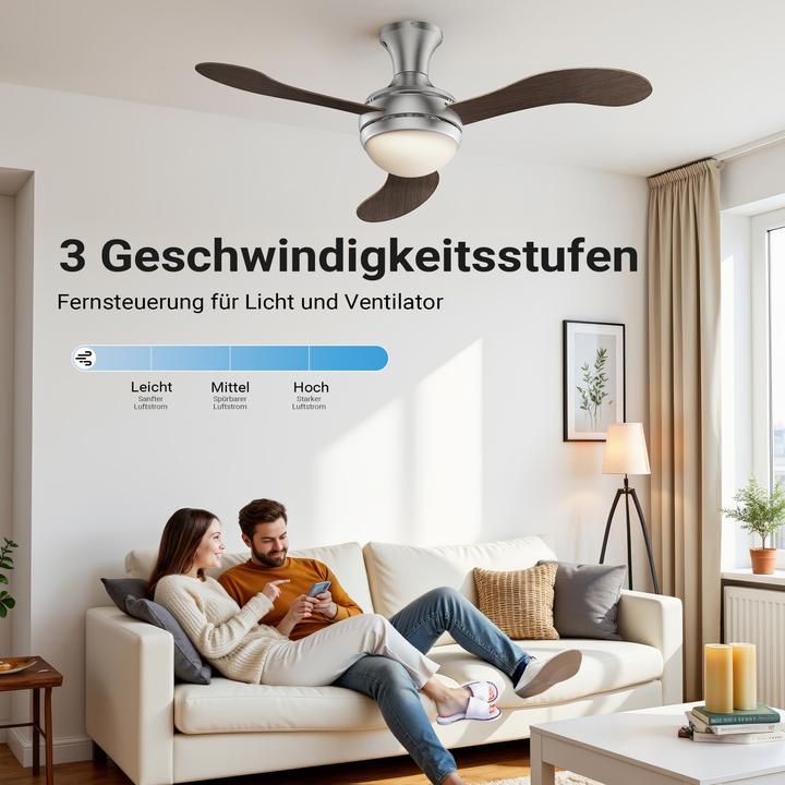 Produktbild Wiltec Deckenventilator Ø130cm Ventilator 55W Deckenlüfter Lampe Fernbedienung (55 dB)