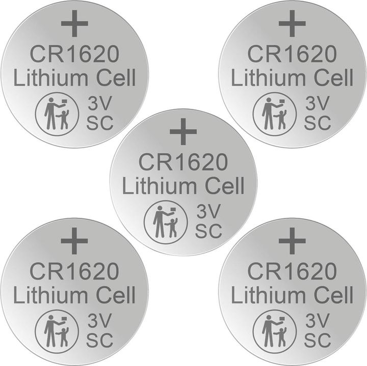 Actual product image Hückmann Lithium button cell CR1620, 3V / 70mAh, set of 5 (5 pcs., CR1620, 70 mAh)