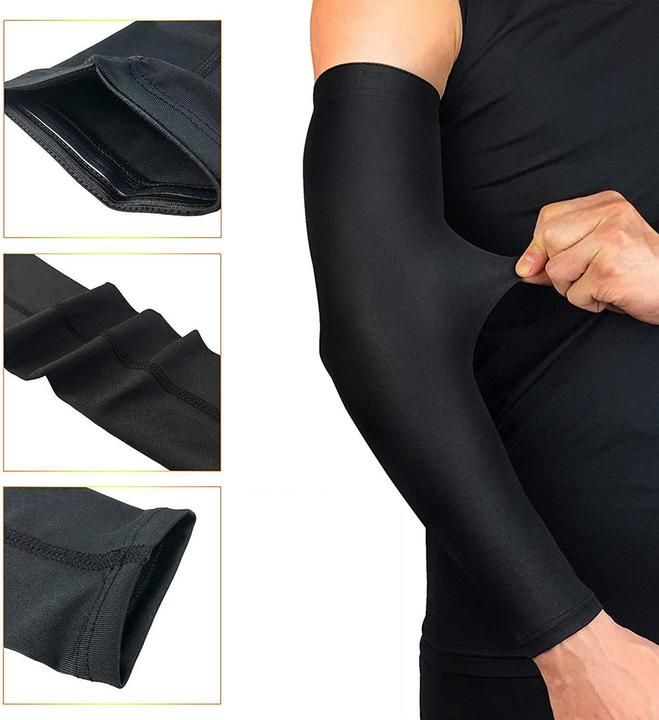 Image du produit JTI Une paire de manches de compression pour l'entraînement, Noir - L (L)