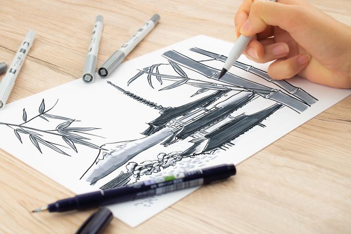 Image du produit Tombow Stylo à double brosse ABT PRO (Gris foncé, Gris, 5 x)