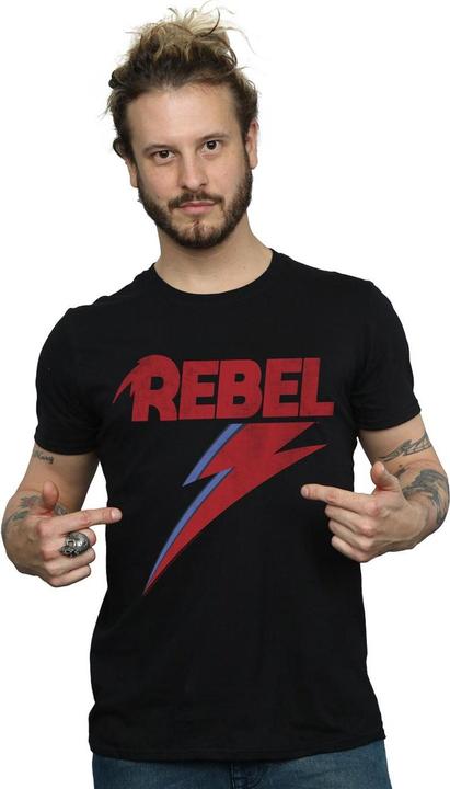 Actual product image David Bowie Mens Distressed Rebel T-Shirt (M)