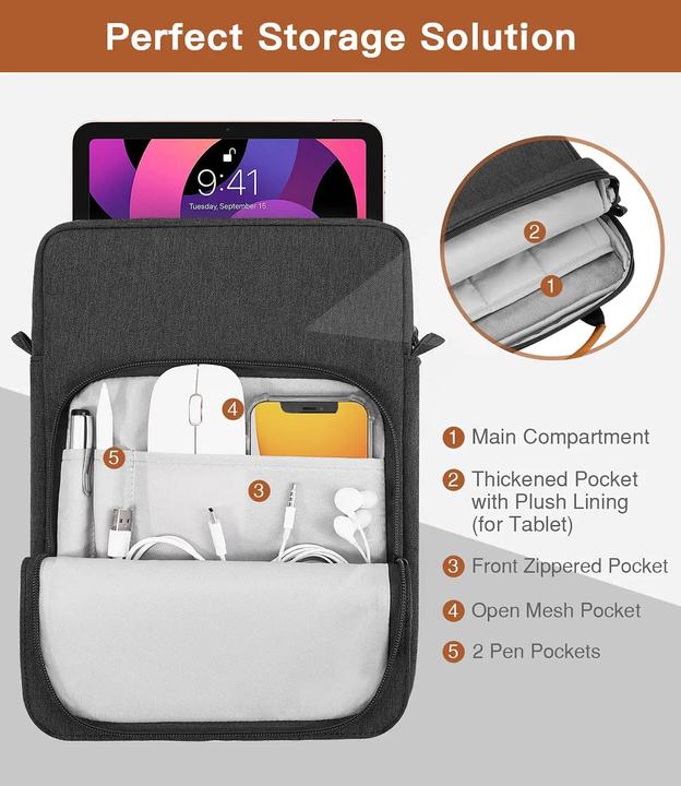 Actual product image Only-Bags.Store Tablet Shoulder Sleeve Bag for iPad, Galaxy Tab, Laptop Bag Handbag Birefcase, 13.3 inch (13.30")