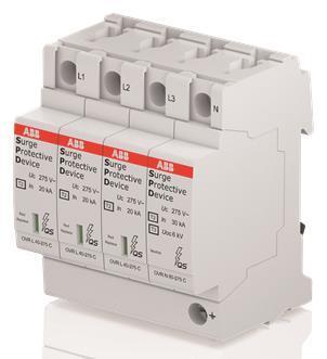 Actual product image ABB Surge arrester OVRT23N40-275PQS type 2 for 230/400V TT-3Ph. + TN-S