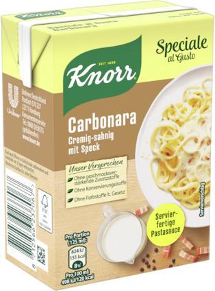 Actual product image Knorr Speciale al Gusto Carbonara (370 g)
