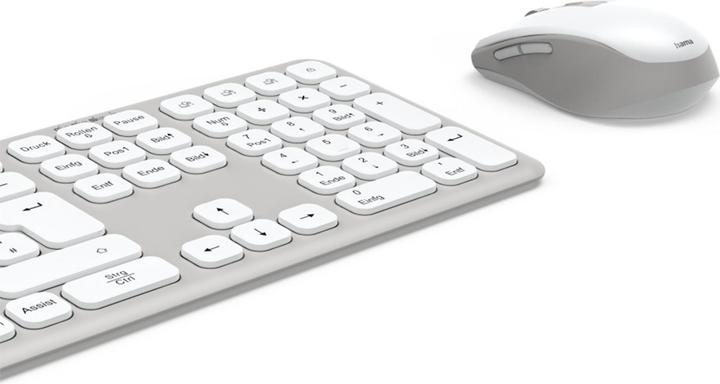 Actual product image Hama WK-550 Wireless keyboard and mouse set white (DE, Wireless)