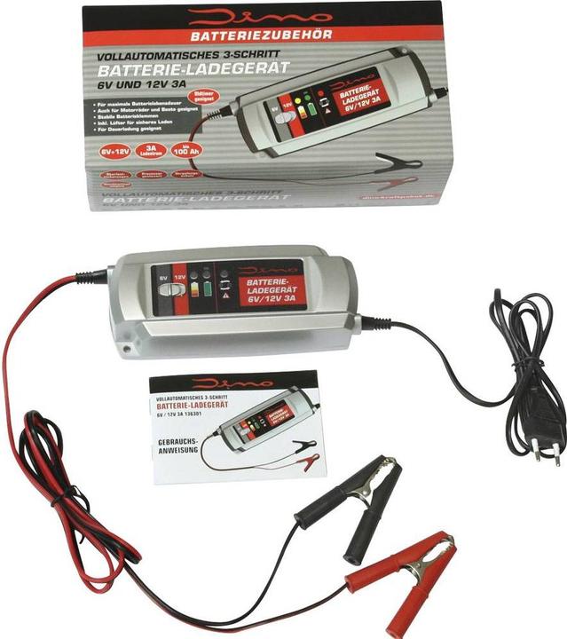 Produktbild Dino Batterieladegerät Erhaltungsladung (6V, 12V, 3 A)